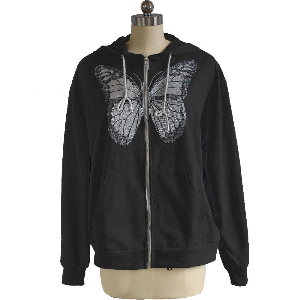 Women's Butterfly Print Hoodie