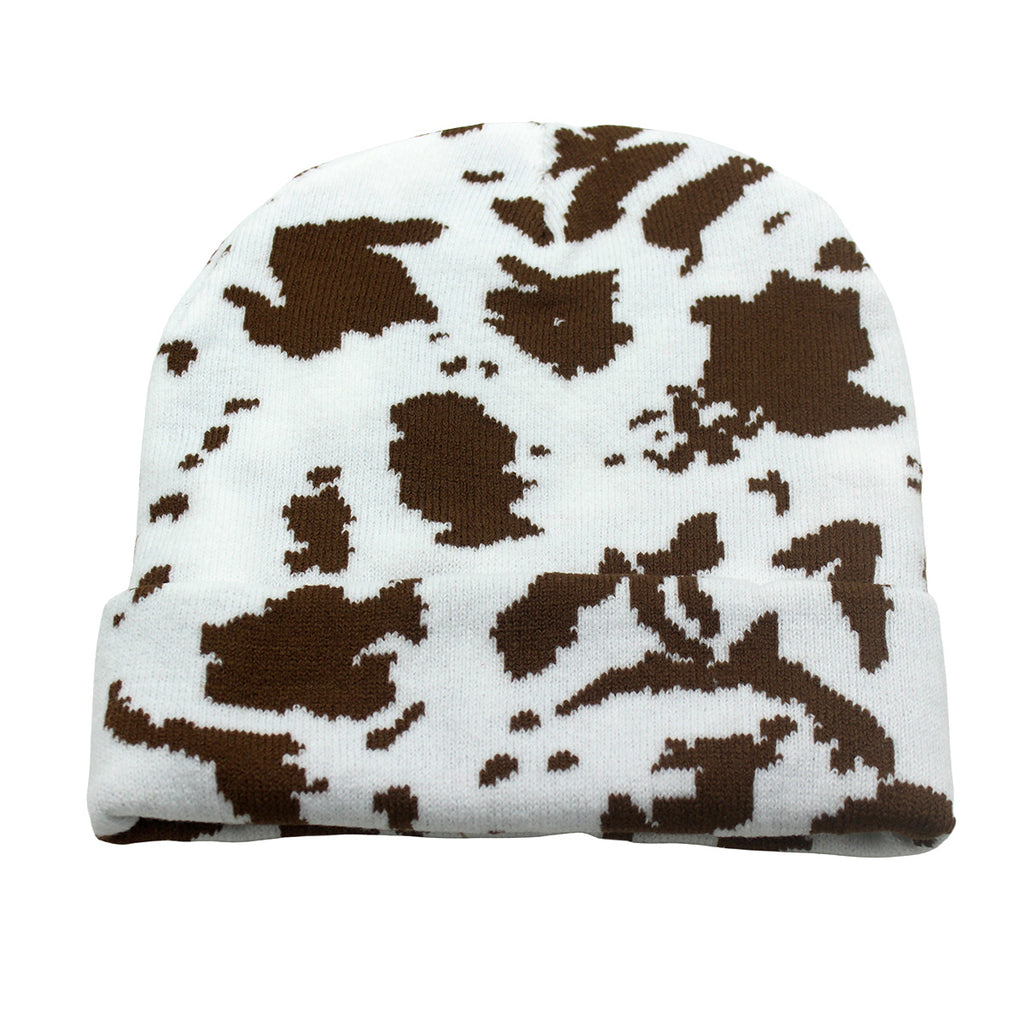 Cow Pattern Knitted Beanie