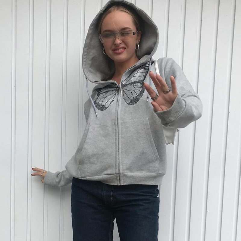 Women's Butterfly Print Hoodie