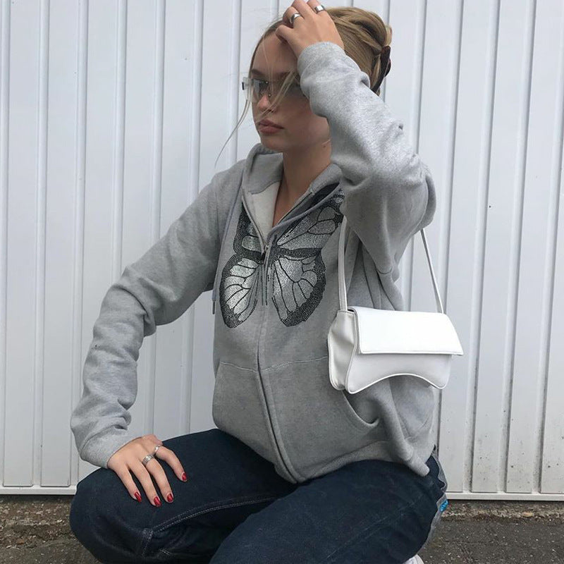 Women's Butterfly Print Hoodie