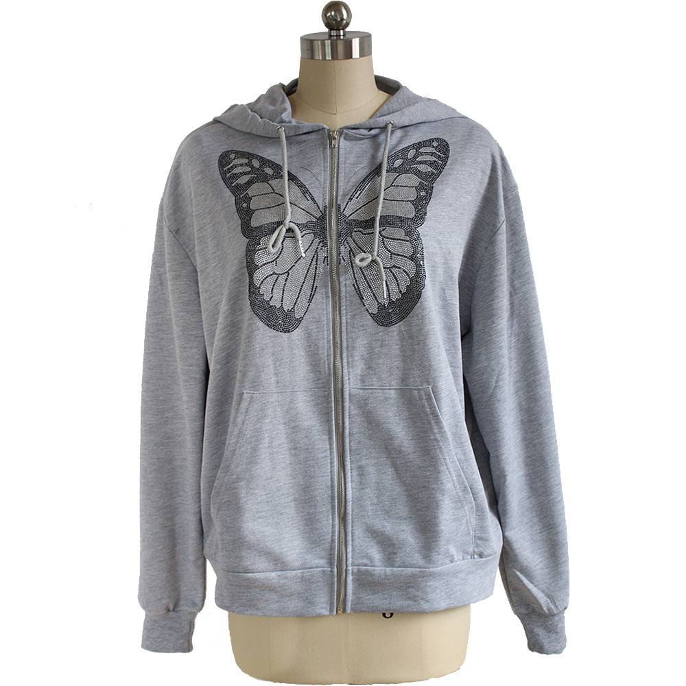 Women's Butterfly Print Hoodie