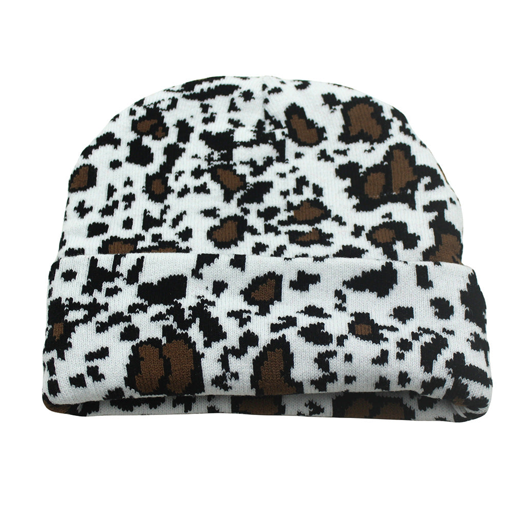 Cow Pattern Knitted Beanie