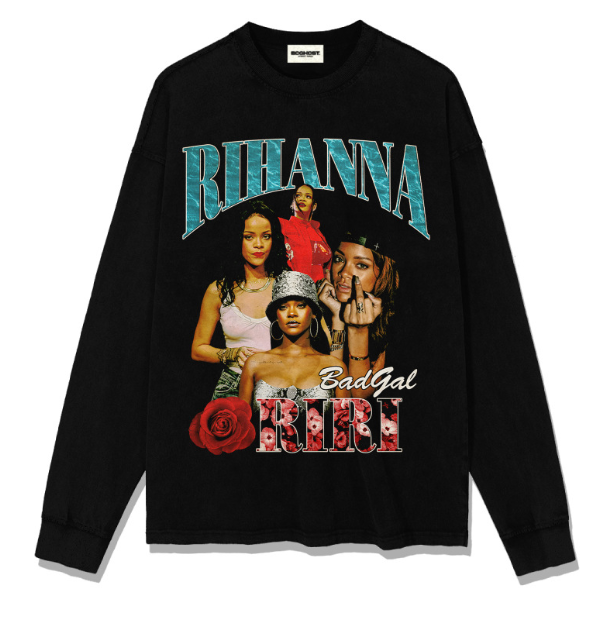 Rihanna Printed Sleeve T-Shirt