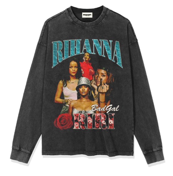 Rihanna Printed Sleeve T-Shirt
