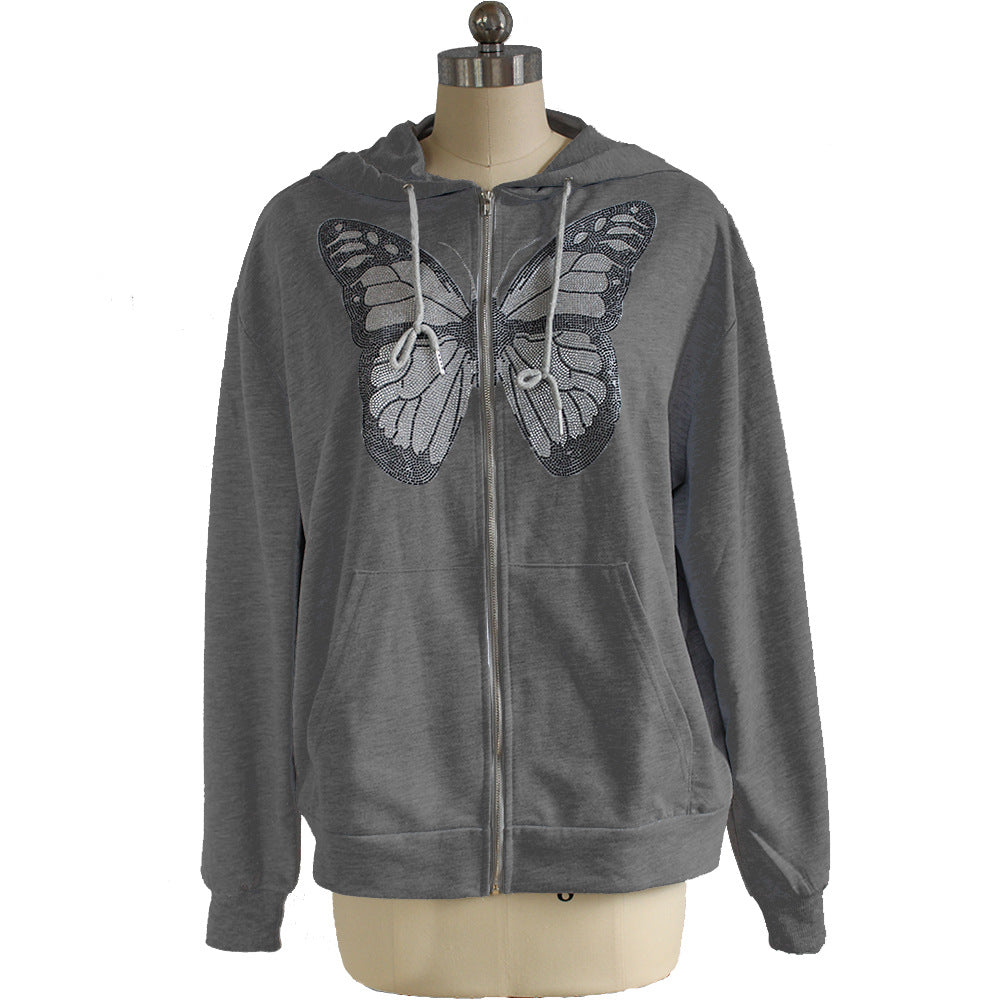 Women's Butterfly Print Hoodie