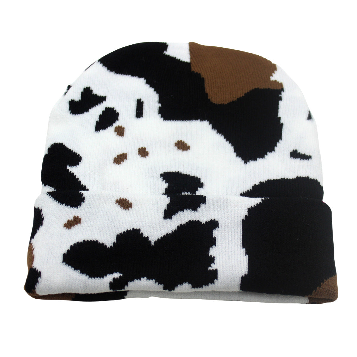 Cow Pattern Knitted Beanie