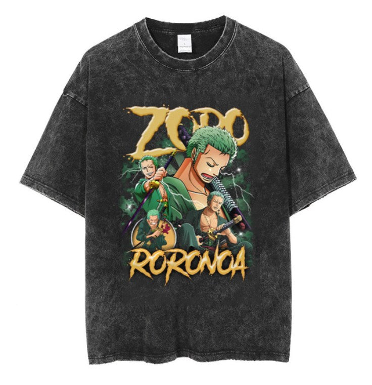 One Piece Vintage Washed Anime Graphic T-Shirt