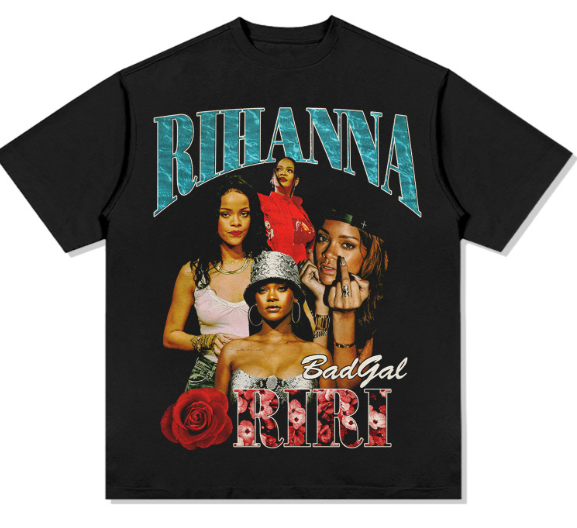 Rihanna Printed Sleeve T-Shirt